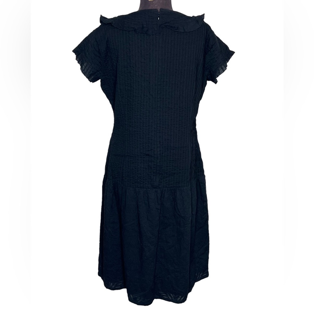 G2 by George Gross Womens Dress Size 16 Black Midi V-Neck A-Line 100% Cotton - Picture 10 of 10